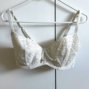 Freya white lace bikini top